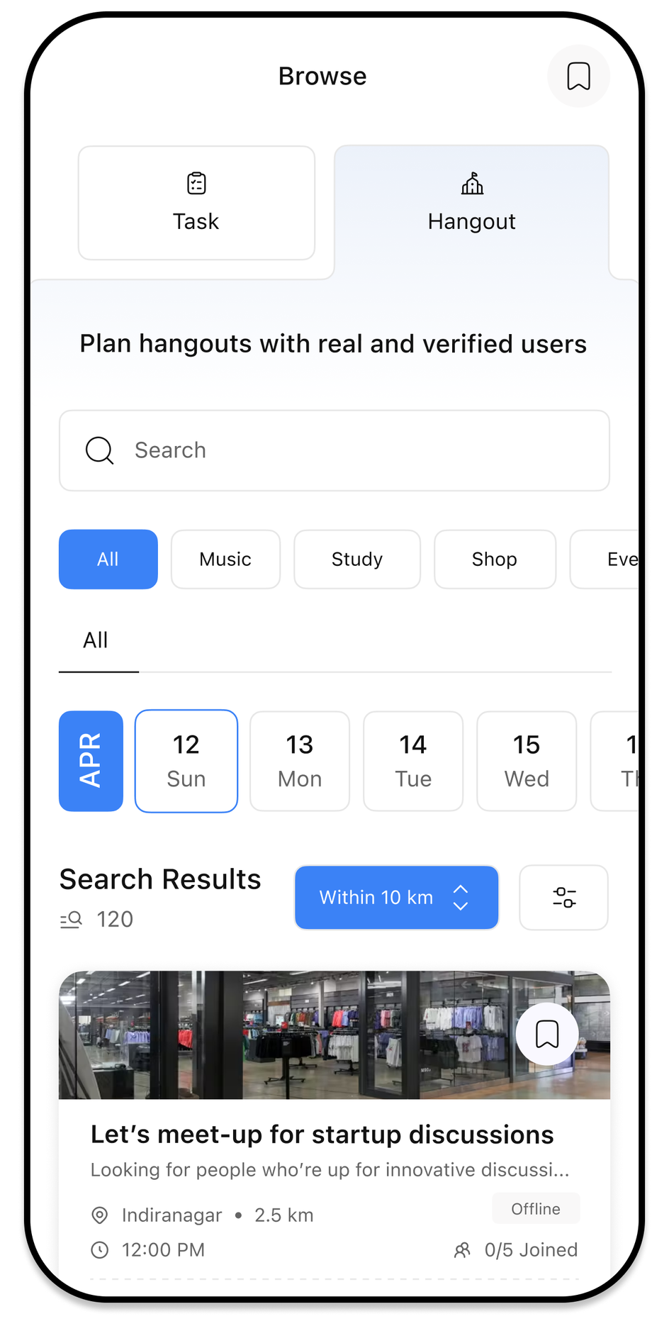 Quicc browse hangout screen
