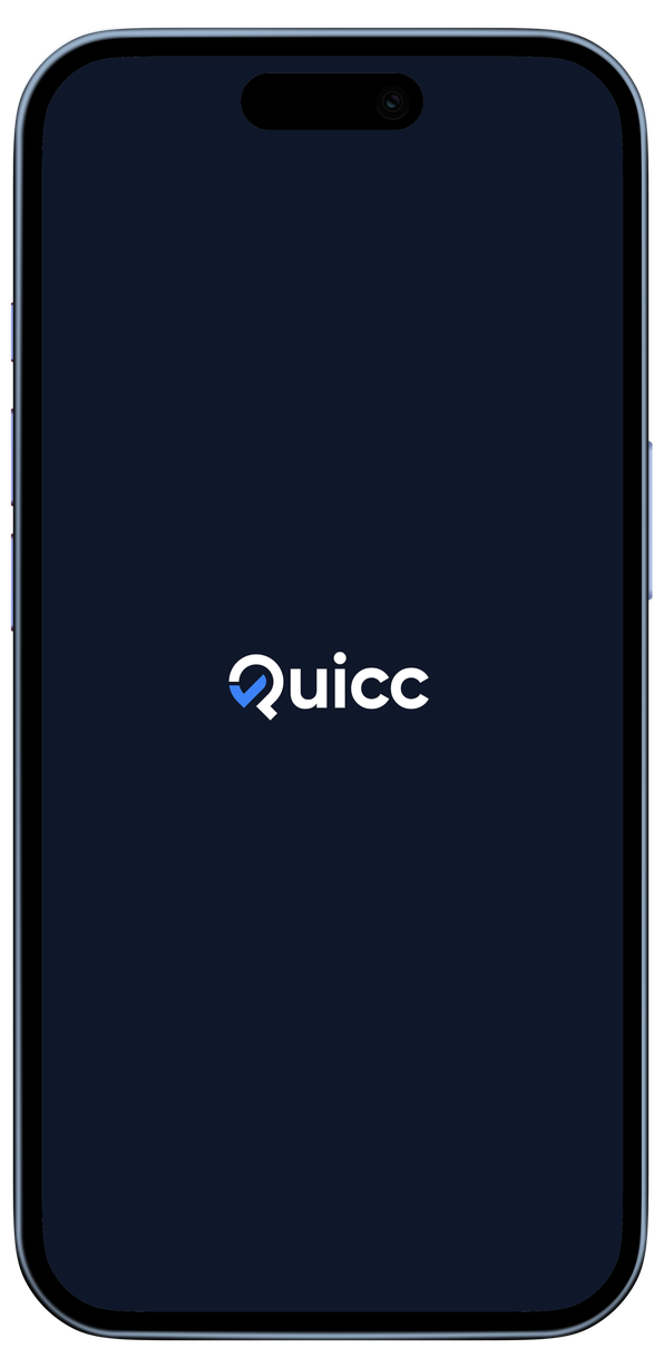 Quicc onboarding phone screen